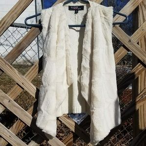 Girls White Furry Vest